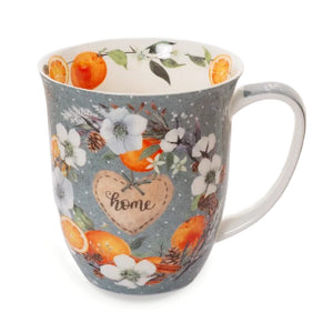 big mug, winter orange wreath