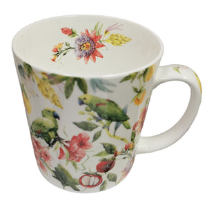mug dandy, tropical green parrot