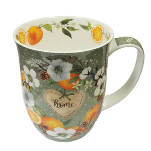 big mug, winter orange wreath