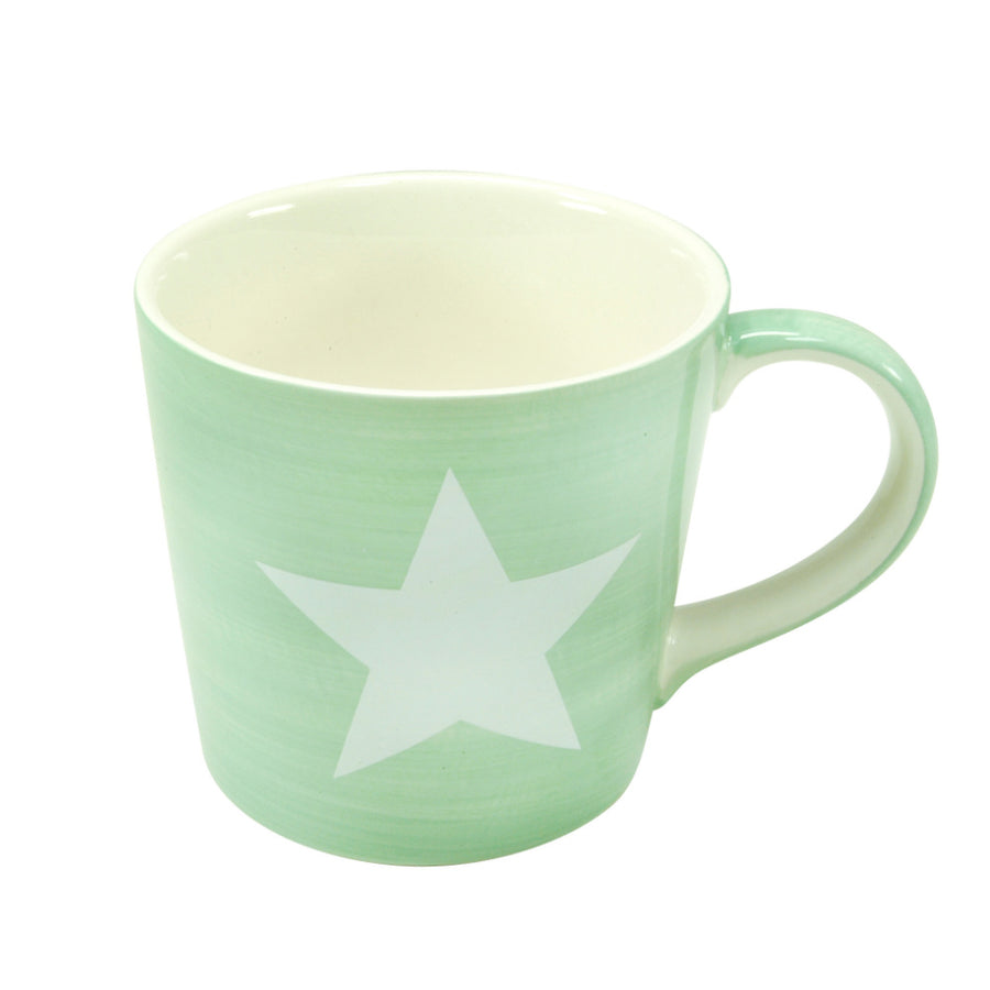 mug, mint with grey star