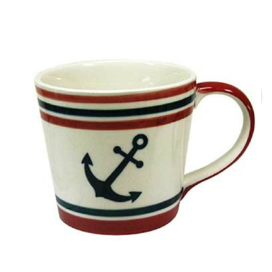 mug, anchor red/white