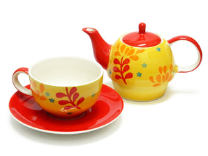 TEA FOR ONE, YELLOW WITH LEAVES