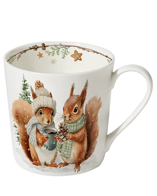 small dandy mug, cute squirrels