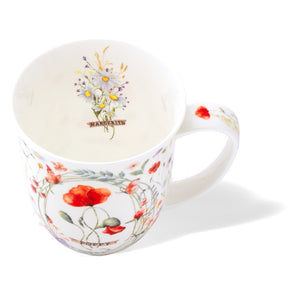 big mug, delicate poppies
