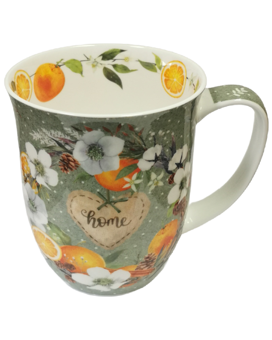big mug, winter orange wreath