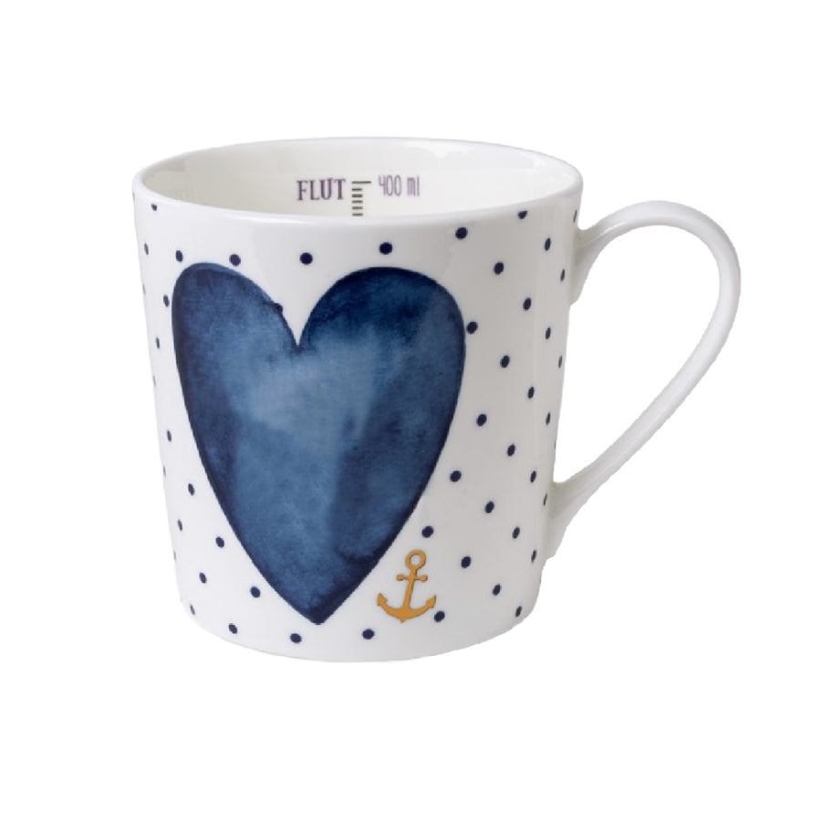 mug, indigo maritim, heart