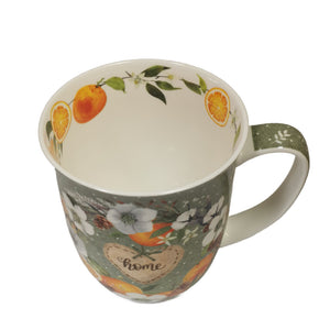 big mug, winter orange wreath