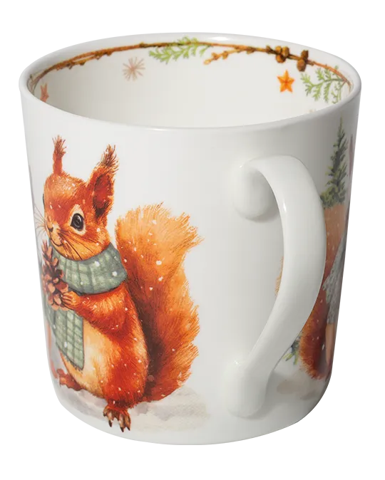 small dandy mug, cute squirrels