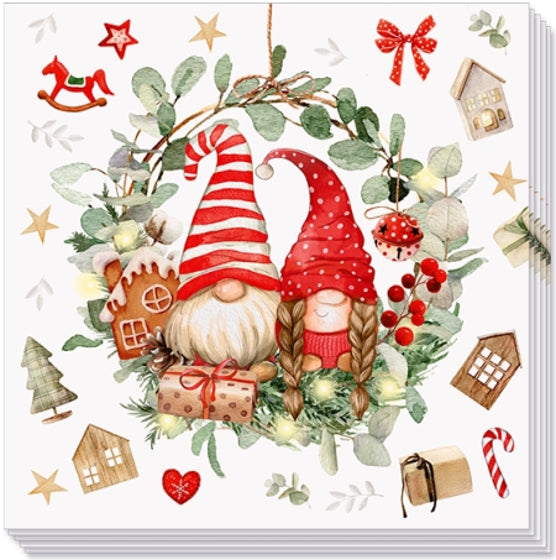 napkin `gnome wreath'