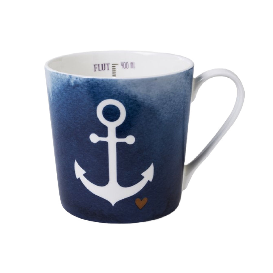 mug, indigo maritim, anchor white