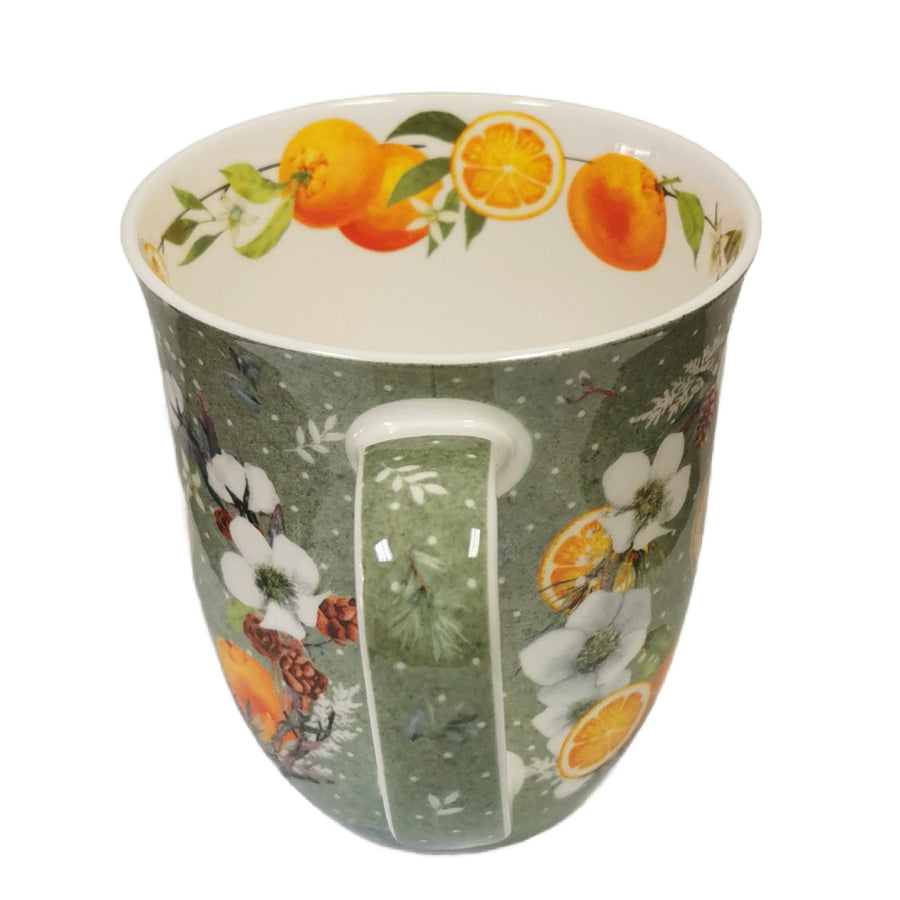 big mug, winter orange wreath