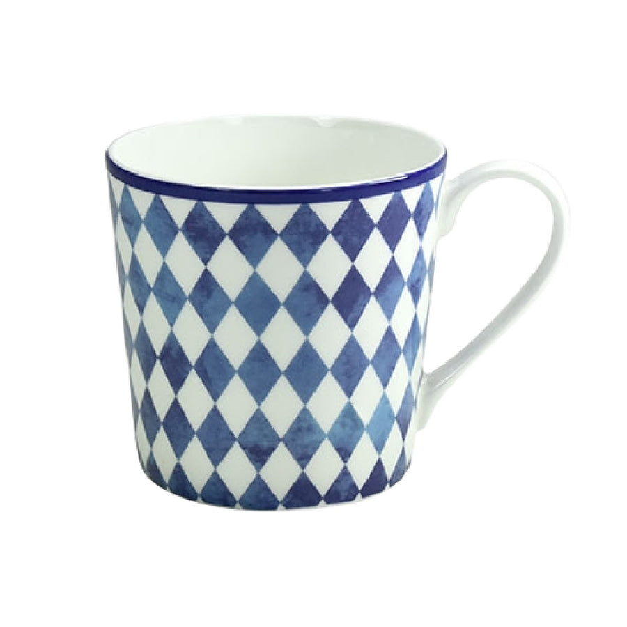 mug, nordic blue, rhombus