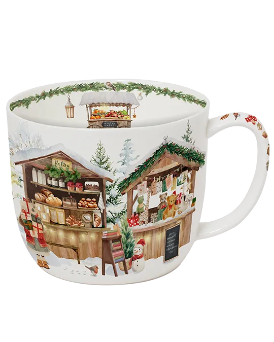 jumbo mug, snowy farmers market