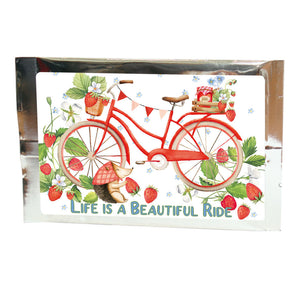 tea greetings, bicycle, life is a beautiful ride