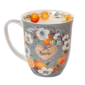 big mug, winter orange wreath
